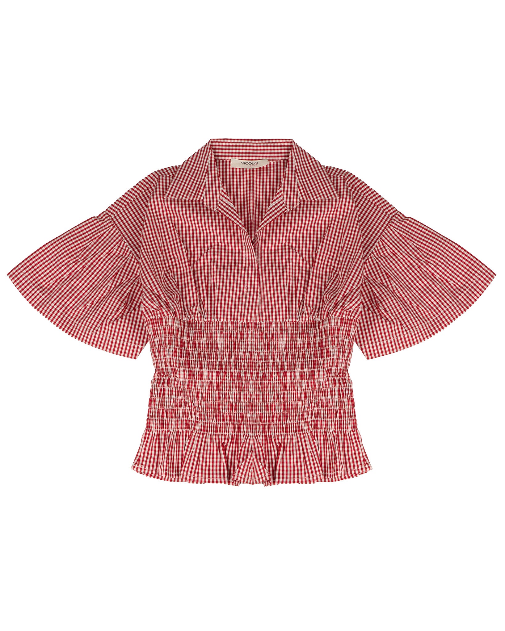 Vicolo Kids Camicia a Quadri Rossa per Bambine
