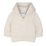 Hugo Boss Kids Completo Tuta Beige + T-Shirt Bianco con Logo per Neonati