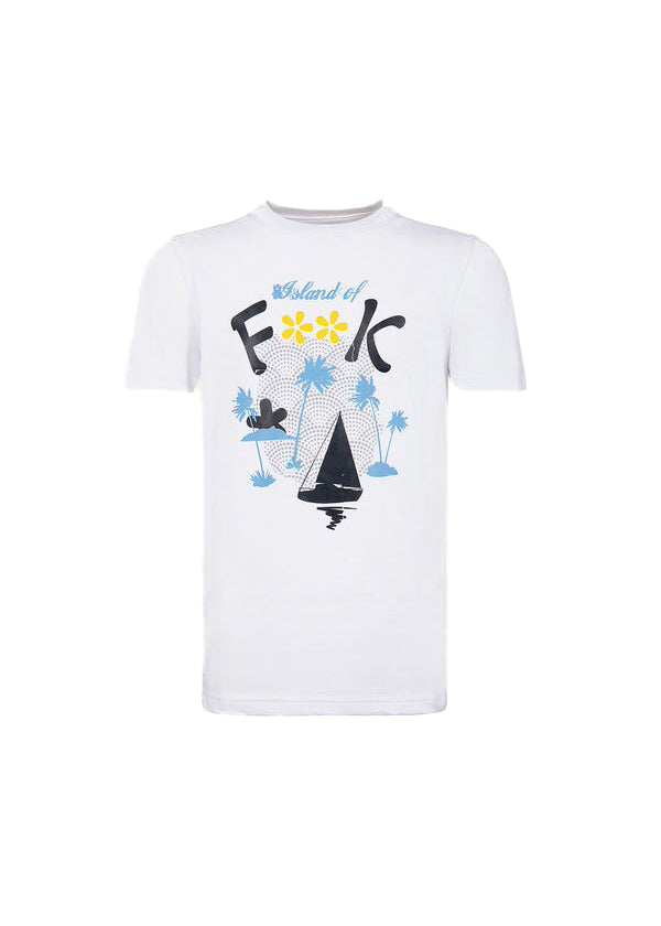 Effek T-shirt Bianca con Stampa per Bambini