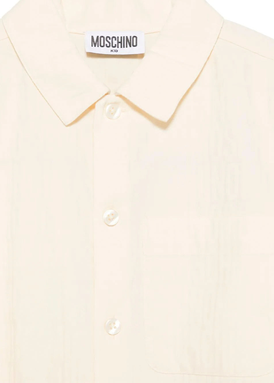 Moschino Kids Camicia Crema con Logo All-over per Bambini (dettaglio)