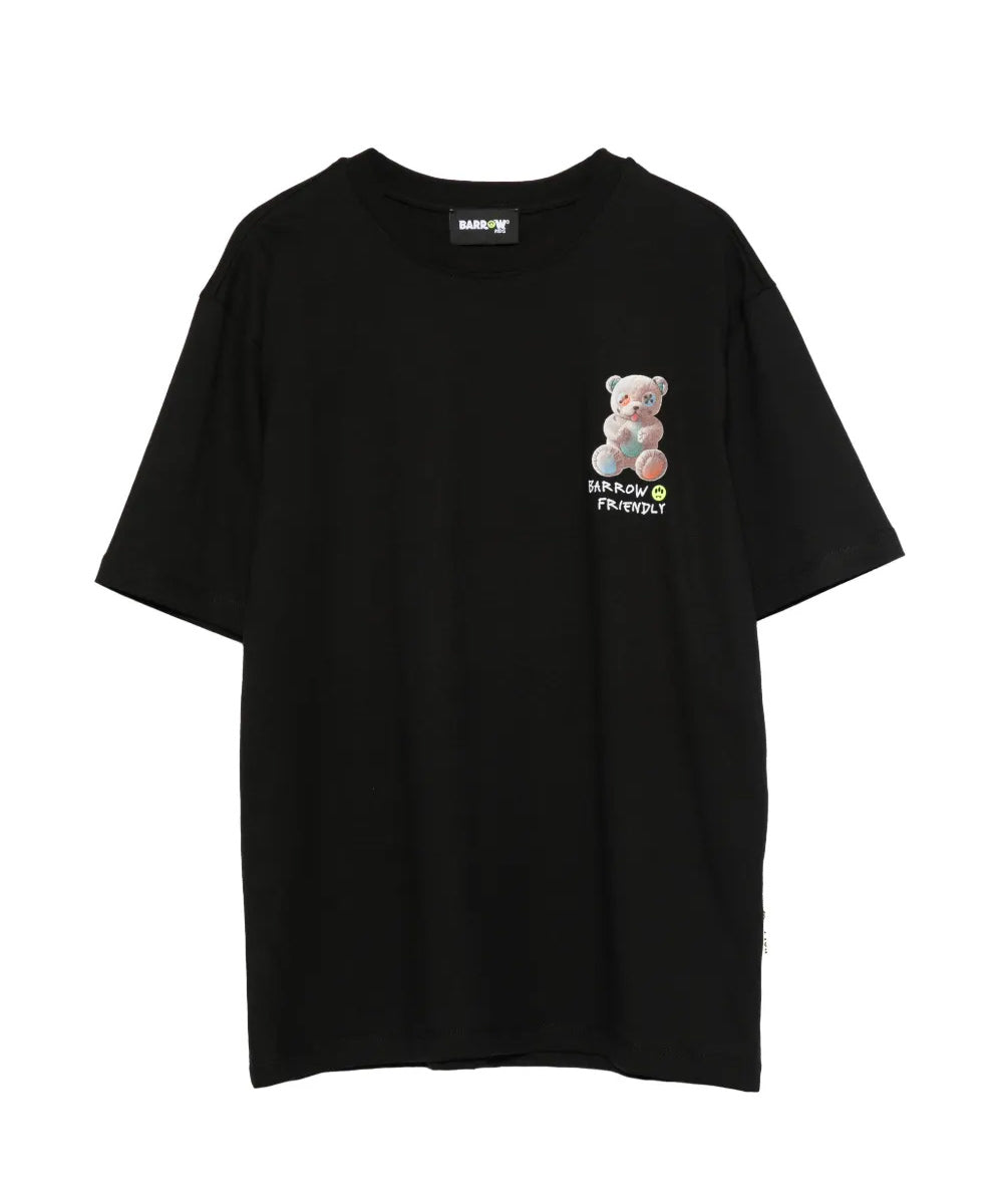 Barrow Kids T-Shirt Nero con Stampa Teddy Unisex