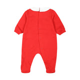 Moschino Kids Red Teddy Bear Logo Print Baby Romper