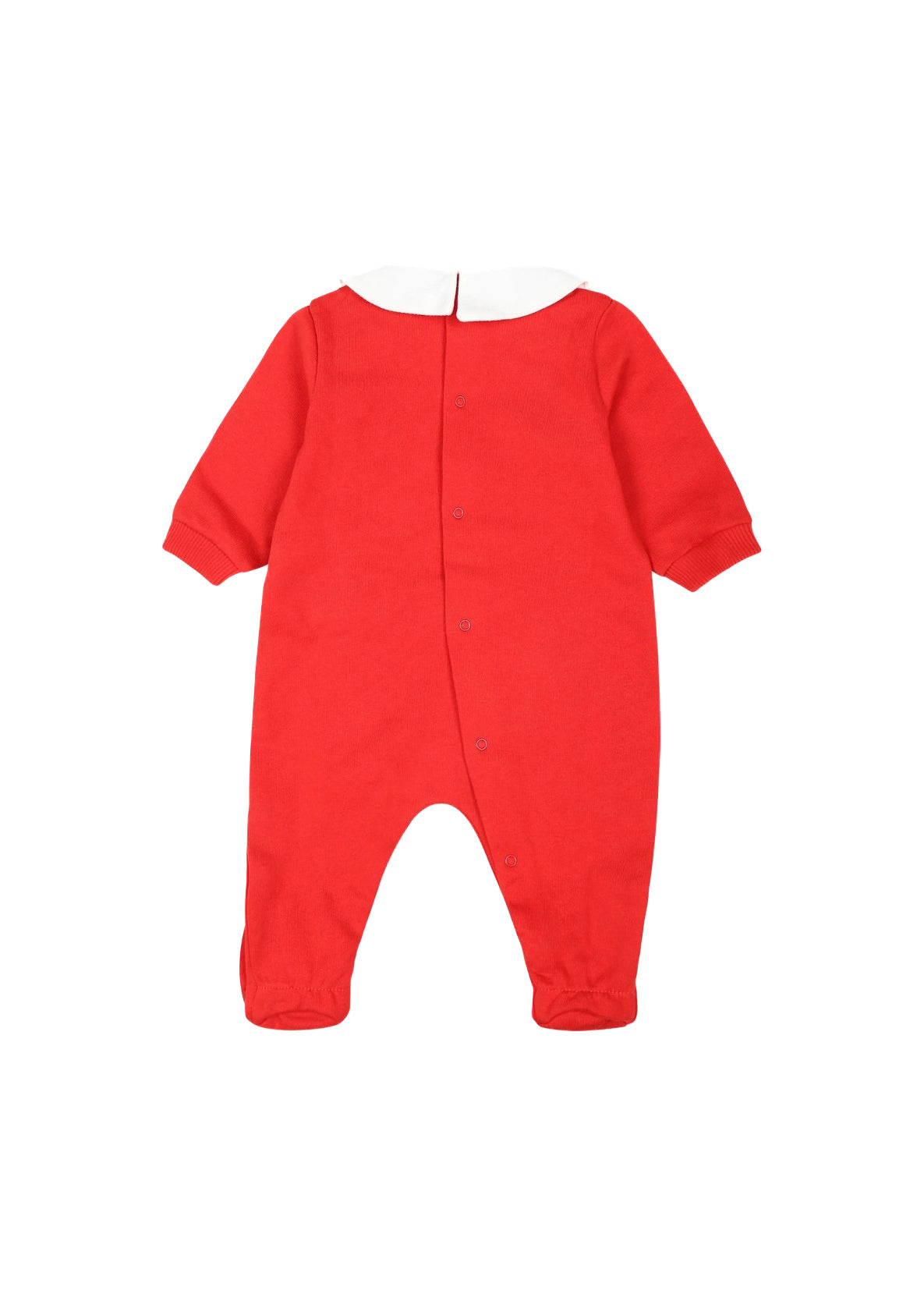 Moschino Kids Tutina rossa con Stampa Logo Teddy Bear per Neonati