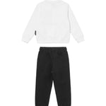 John Richmond Kids Completo Tuta in Felpa Bianca e Nera Unisex con Logo Stampato