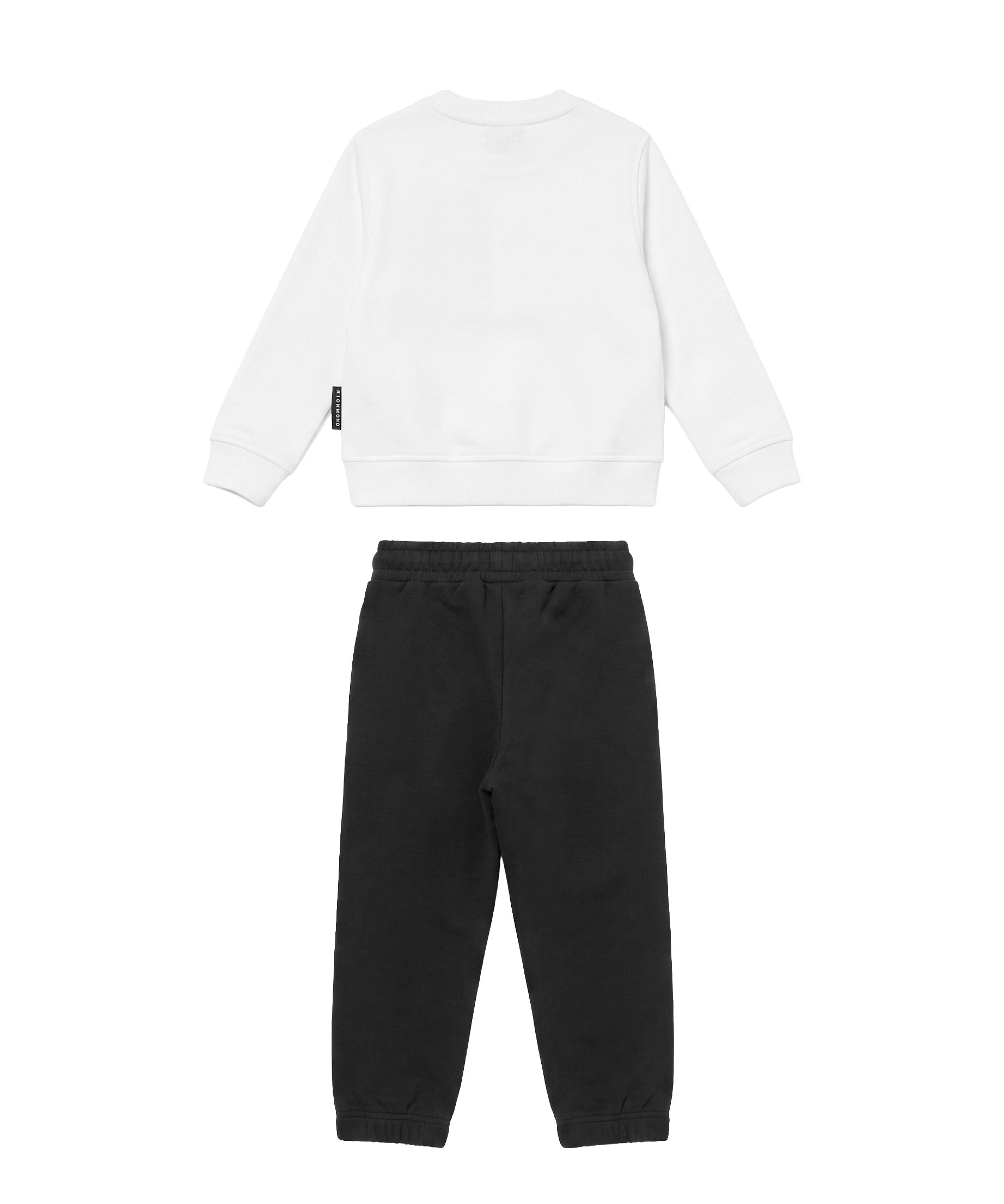 John Richmond Kids Completo Tuta in Felpa Bianca e Nera Unisex con Logo Stampato