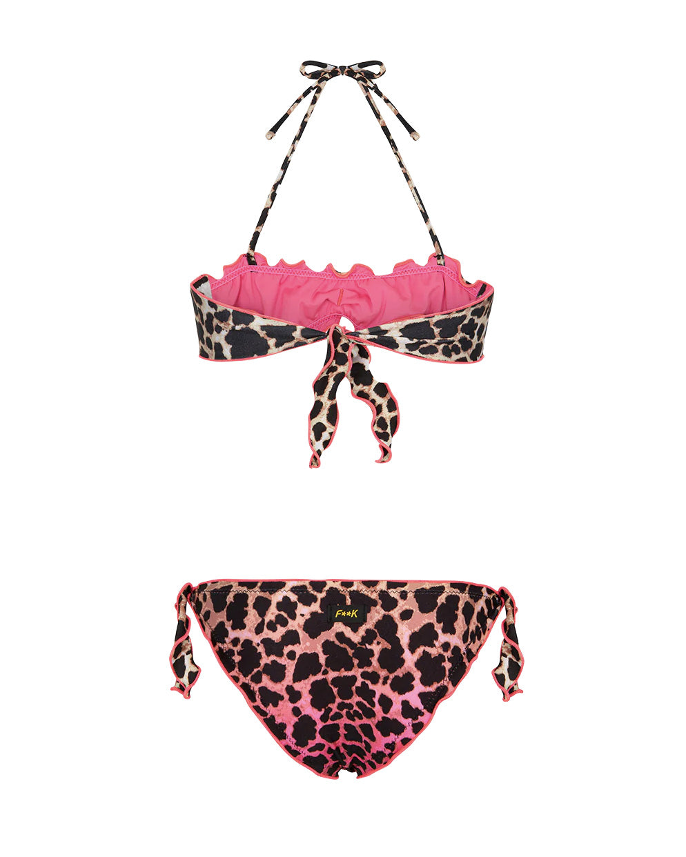 F**K Kids Costume Fantasia Leopardato Rosa per Bambine