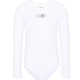 Maison Margiela Kids Body Bianco con Logo per Bambine