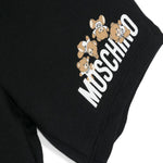 Moschino Kids Short Nero con Logo Teddy Bear per Neonati (dettaglio)