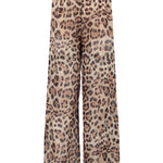 4Giveness Kids Pantalone Palazzo Leopardato in Georgette per Bambine