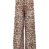 4Giveness Kids Pantalone Palazzo Leopardato in Georgette per Bambine