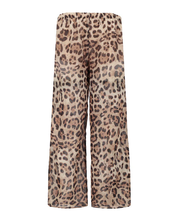 4Giveness Kids Pantalone Palazzo Leopardato in Georgette per Bambine