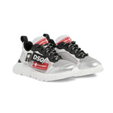Dsquared2 Kids Sneakers Argento con Logo per Bambini