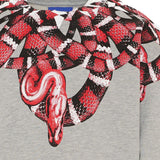 Marcelo Burlon County Of Milan Kids Felpa Girocollo con Stampa Snake Rossa per Bambini