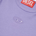 Diesel Kids T-Shirt Lilla a Costine con Logo in Rilievo per Neonate