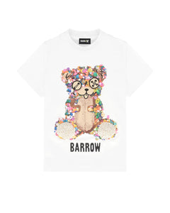 Barrow Kids T-Shirt Bianco Stampa Teddy Multicolor per Bambine