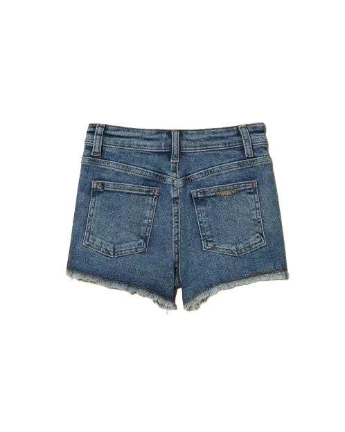 Twinset Kids Short in Denim con Strass per Bambine