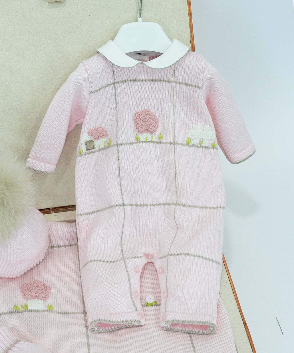 Le Coconnè Tutina Rosa con Ricami per Neonate