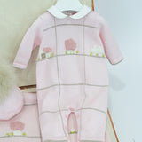 Le Coconnè Tutina Rosa con Ricami per Neonate