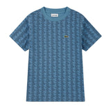 Lacoste Kids T-Shirt Avion All-Over con Logo per Bambini