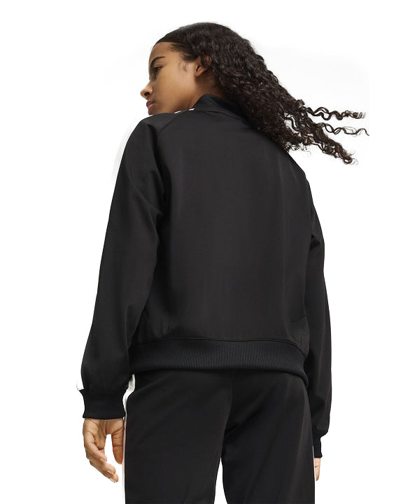 Puma Kids Felpa Nera con Dettagli Bianchi a Contrasto per Bambine