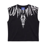 Marcelo Burlon County of Milan Kids Canotta Nero con Stampa per Bambini