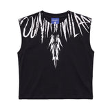 Marcelo Burlon County of Milan Kids Canotta Nero con Stampa per Bambini
