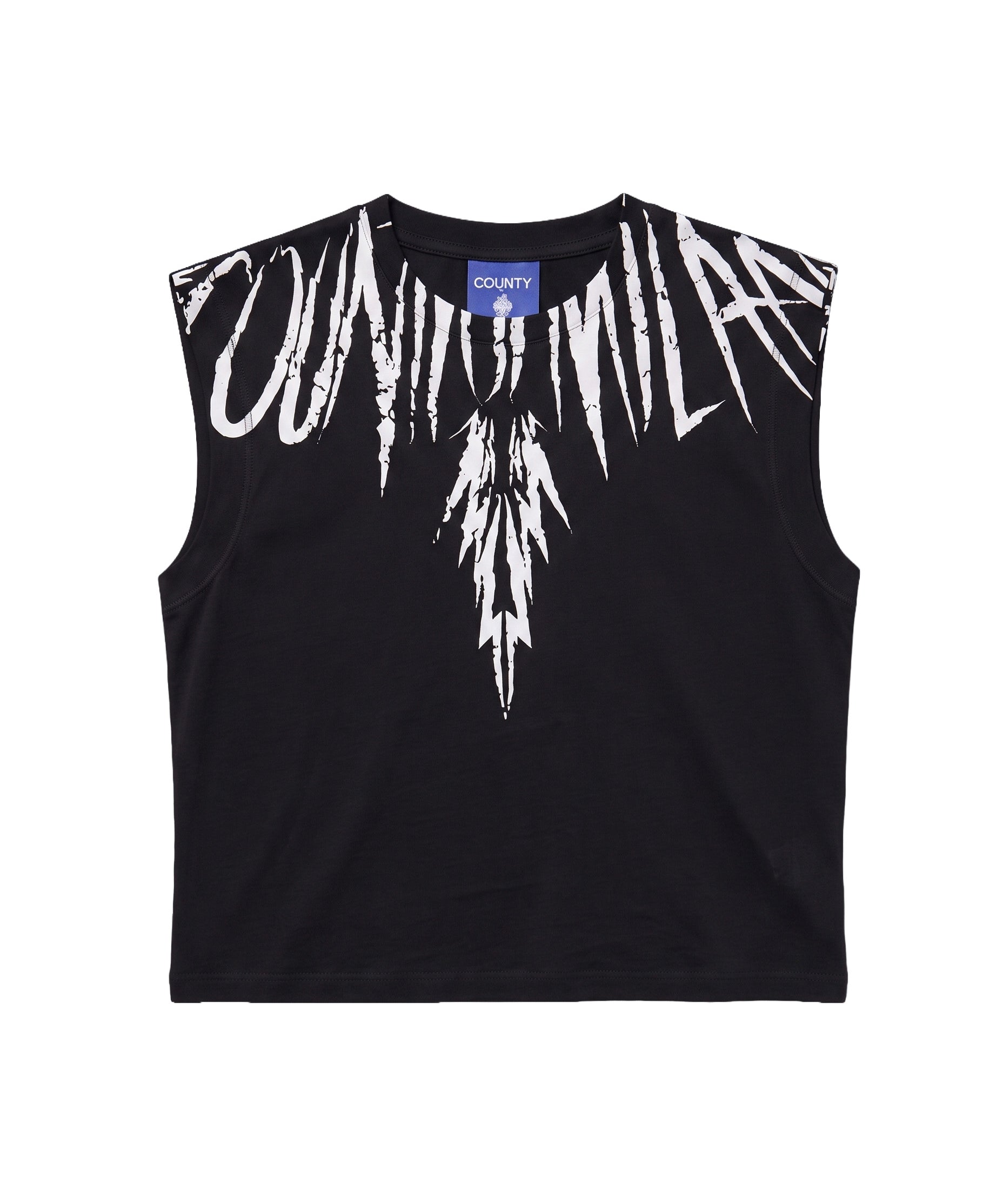 Marcelo Burlon County of Milan Kids Canotta Nero con Stampa per Bambini