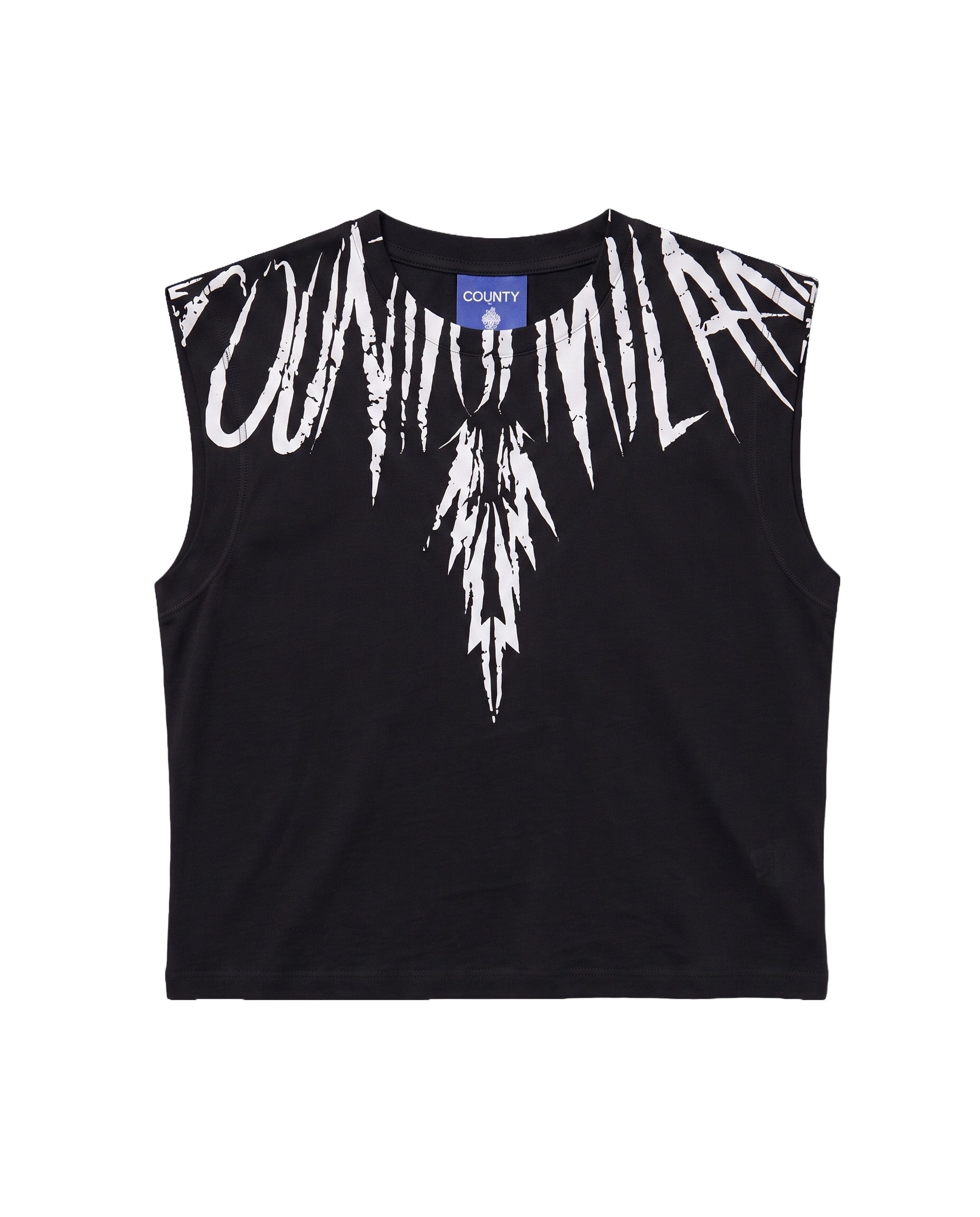 Marcelo Burlon County of Milan Kids Canotta Nero con Stampa per Bambini