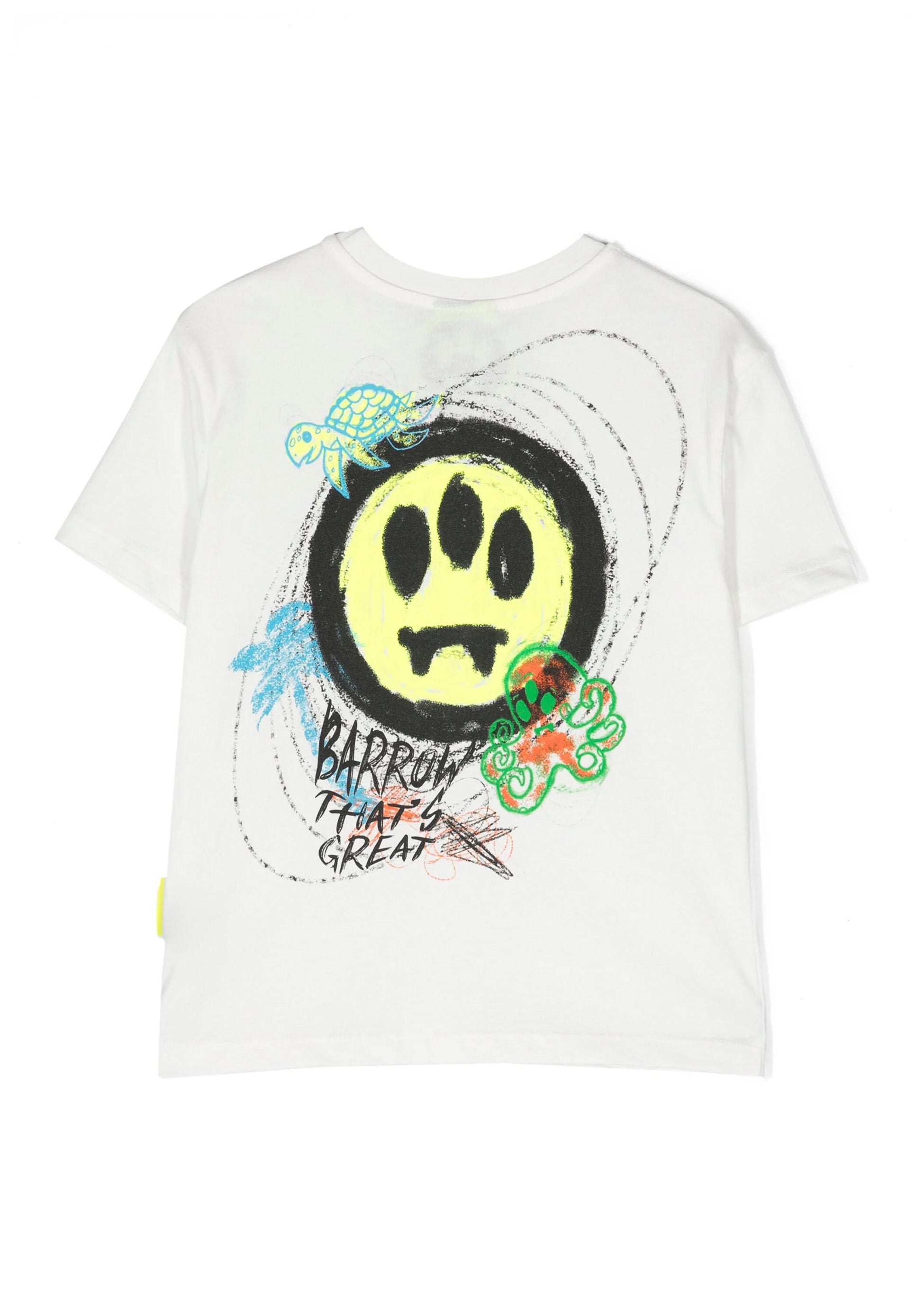 Barrow Kids T-shirt Bianca con Stampa per Bambini retro