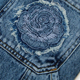 Diesel Kids Pantalone in Denim con Ricamo Rosa sul Retro per Bambine