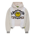 Barrow Kids Felpa Crema con Cappuccio con Patchwork per Bambini