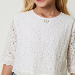 Twinset Kids T-shirt in Pizzo e Sangallo