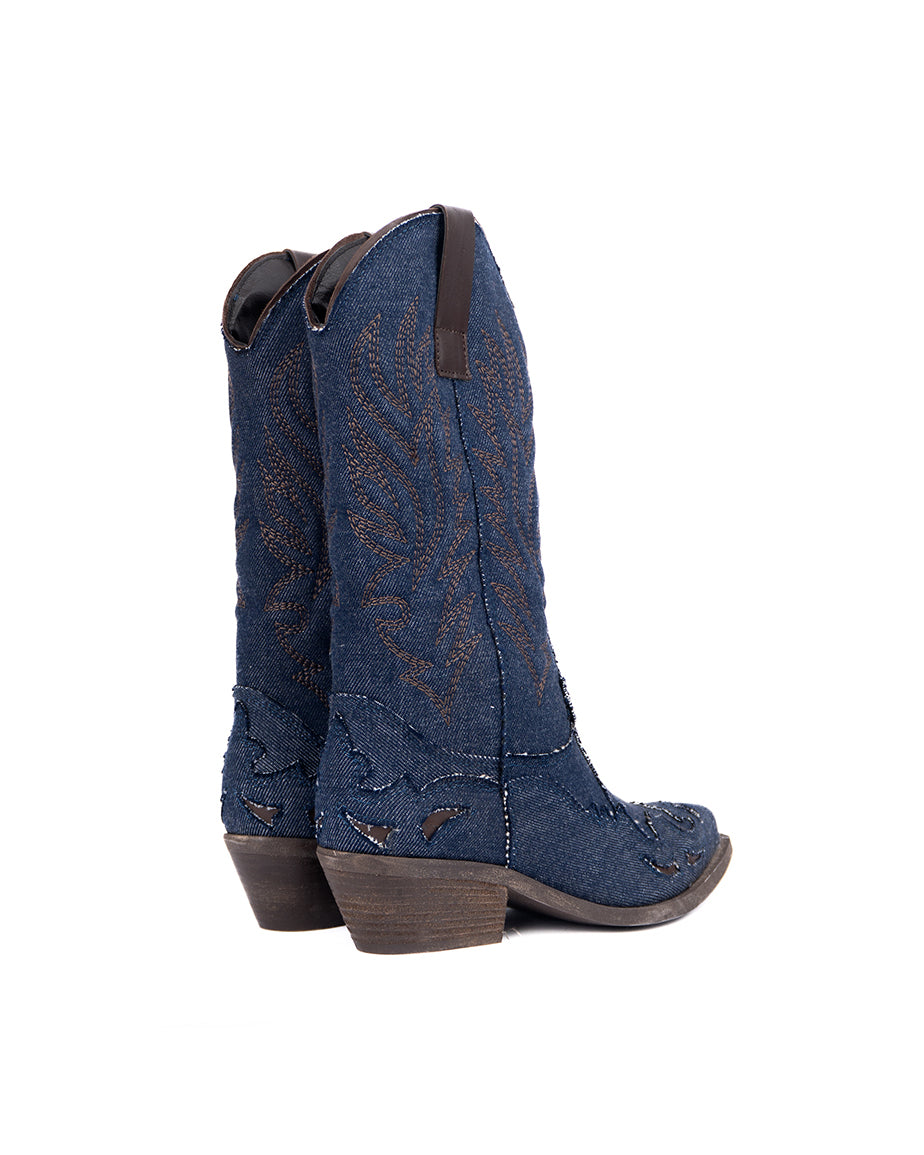 Jammers Camperos Stivale Alto in Denim per Bambine
