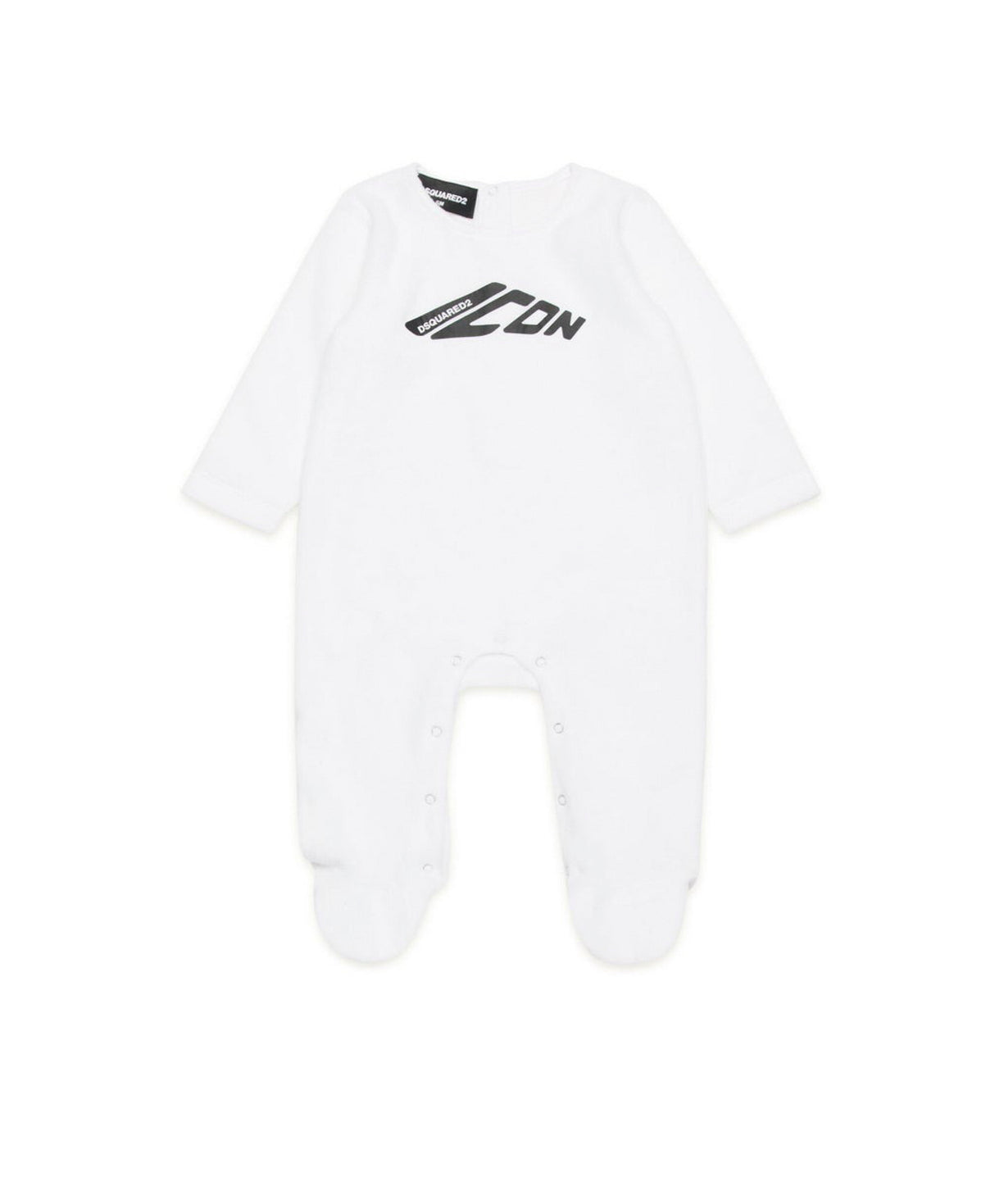 Dsquared2 Kids Tutina Bianca con Stampa ICON per Neonati