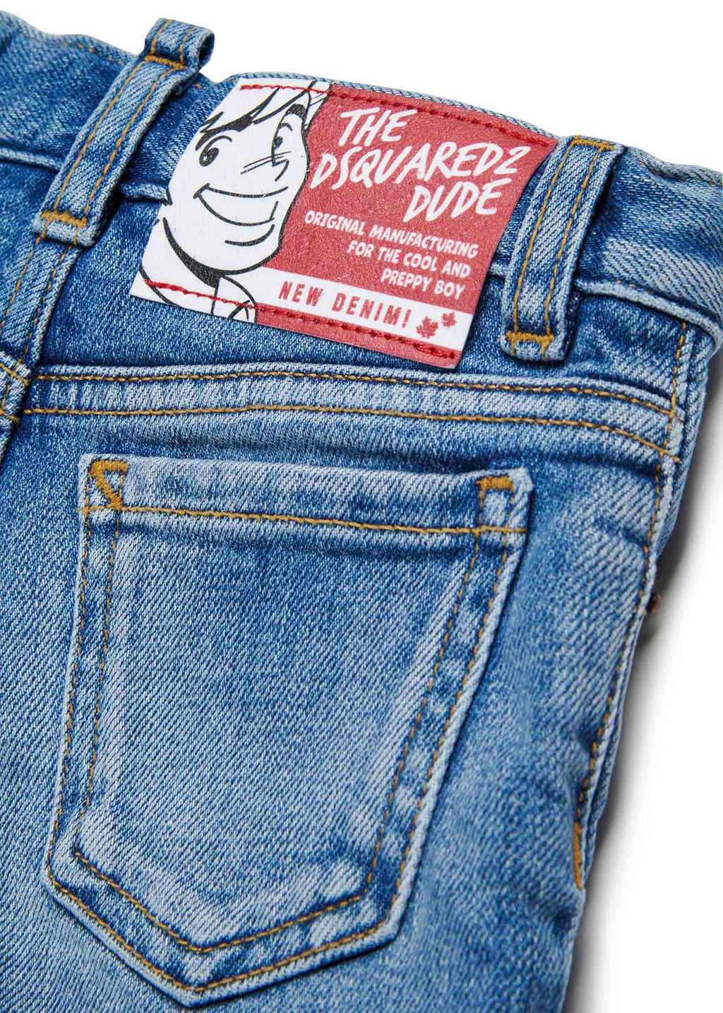 Dsquared2 Kids Short Denim Blu per Neonati