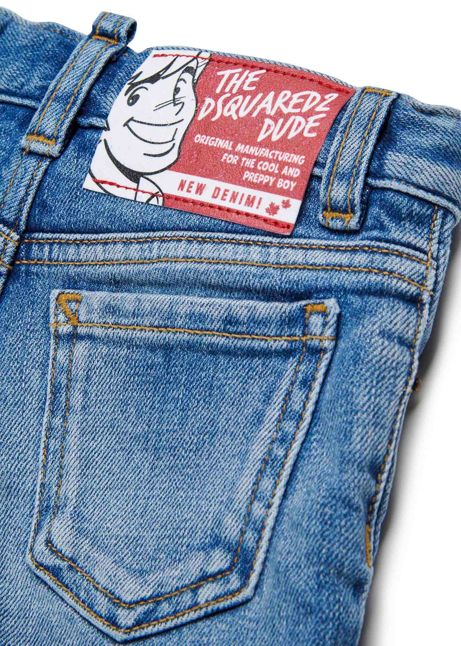 Dsquared2 Kids Short Denim Blu per Neonati