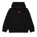 Diesel Felpa Nera con Cappuccio e Ricamo Logo Unisex per Bambini
