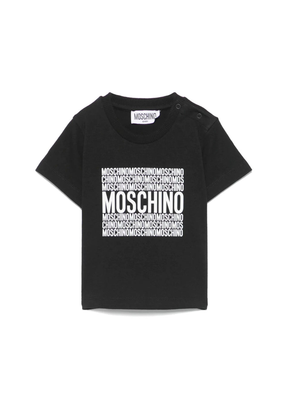 Moschino Kids T-shirt Nera con Logo per Neonati