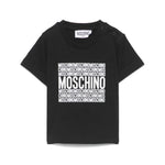 Moschino Kids T-shirt Nera con Logo per Neonati