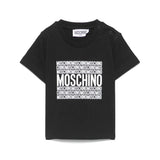 Moschino Kids T-shirt Nera con Logo per Neonati