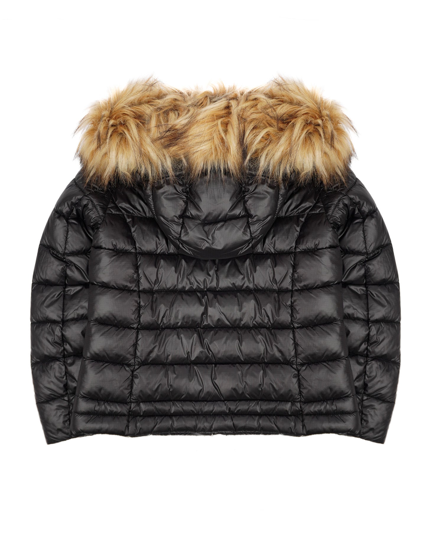 Blauer Kids Giubbino Nero con Capuccio e Pelliccia Ivory Junior per Bambine