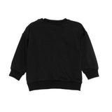 Moschino Kids Felpa Nera Girocollo con Stampa Popcorn Teddy Bear e Logo per Neonati