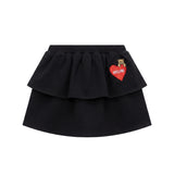 Moschino Kids Gonna Nera in Felpa con Balza e Stampa Teddy Bear con Cuore per Neonate