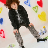 Diesel Kids Camicia Denim Nera con Oval D per Bambini
