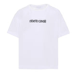 Roberto Cavalli Kids T-Shirt Bianco con Logo per Bambine
