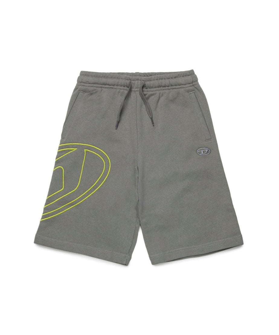 Diesel Kids Bermuda Grigio con Macro Oval D per Bambini