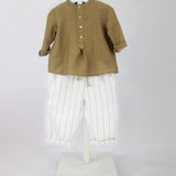 Barcellino Camicia Marrone con Pantaloni a Righe