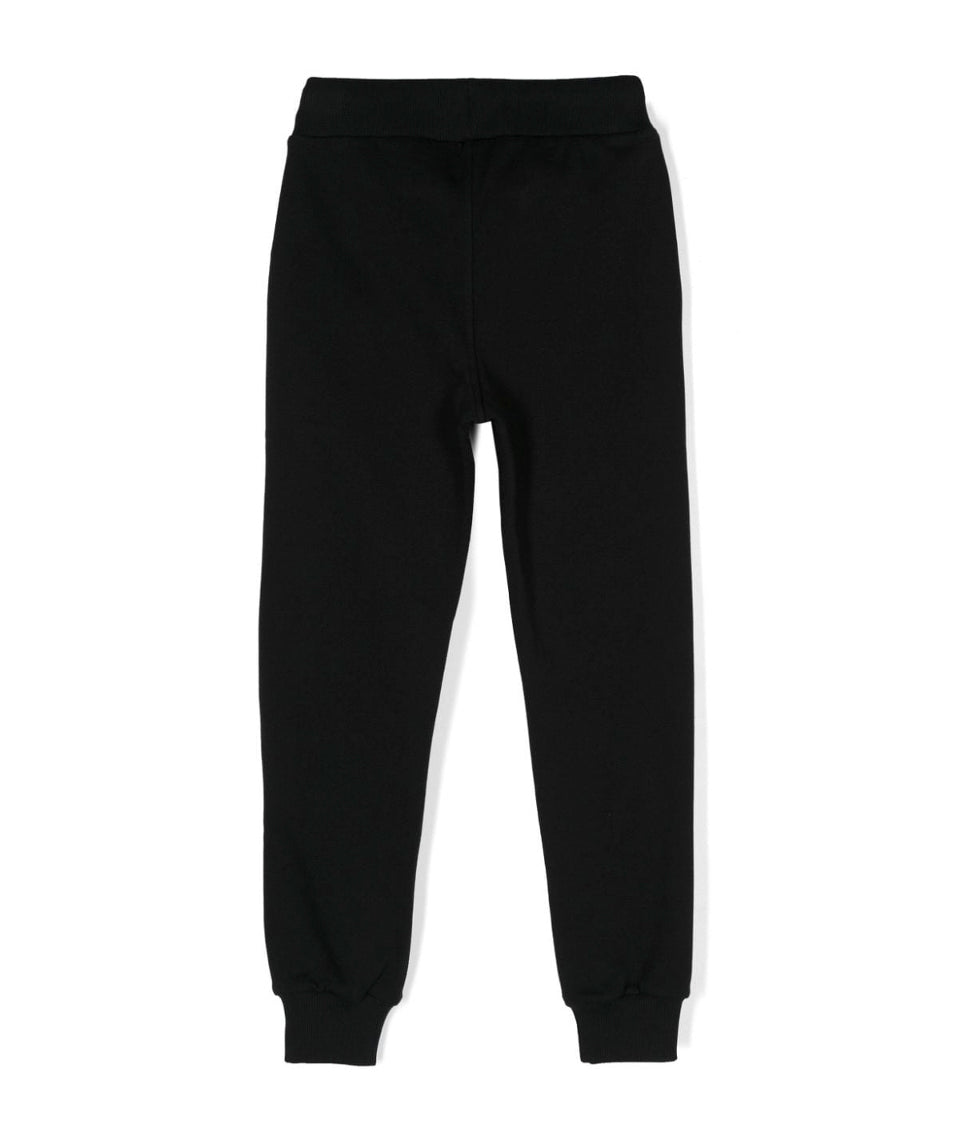 Moschino Kids Pantaloni Neri in Tuta con Ricamo per Bambini (retro)