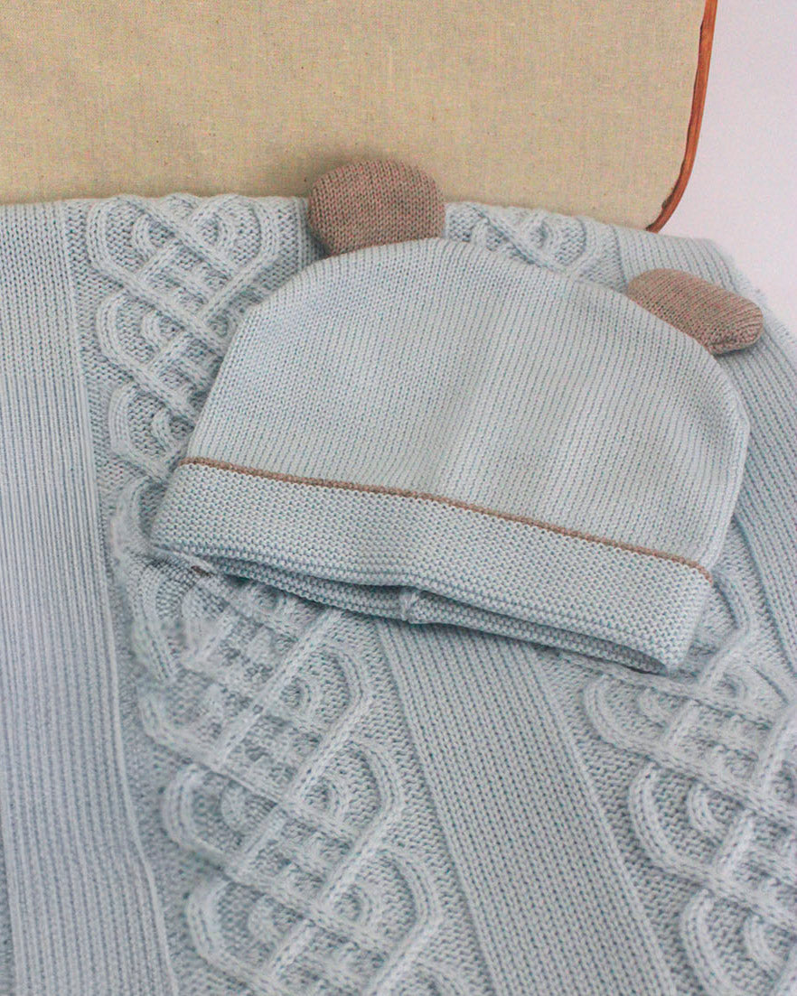 Marlù Cappello Cielo/Tortora per Neonati