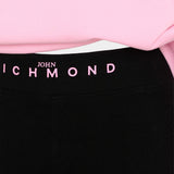 John Richmond Kids Tuta con Felpa Rosa con Cappuccio e Leggings Nero con Logo per Bambine